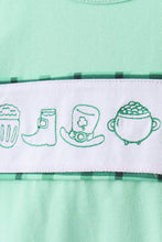 Green parade embroidery ruffle gingham pants set - ARIA KIDS