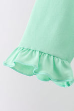 Green parade embroidery ruffle gingham pants set - ARIA KIDS