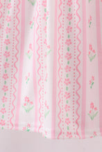 Pink floral bow smocked dress - ARIA KIDS