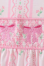 Pink floral bow smocked ruffle pants set - ARIA KIDS