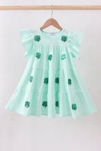 Mint clover sequin ruffle tiered dress - ARIA KIDS