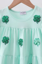 Mint clover sequin ruffle tiered dress - ARIA KIDS
