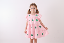 Pink clover sequin ruffle tiered dress - ARIA KIDS