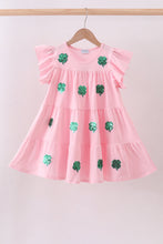 Pink clover sequin ruffle tiered dress - ARIA KIDS
