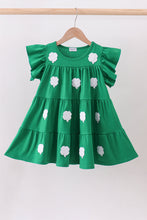 Green clover sequin ruffle tiered dress - ARIA KIDS