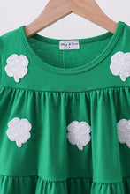 Green clover sequin ruffle tiered dress - ARIA KIDS