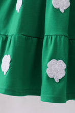 Green clover sequin ruffle tiered dress - ARIA KIDS
