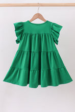 Green clover sequin ruffle tiered dress - ARIA KIDS
