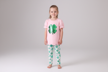 Pink clover glitter pants set - ARIA KIDS