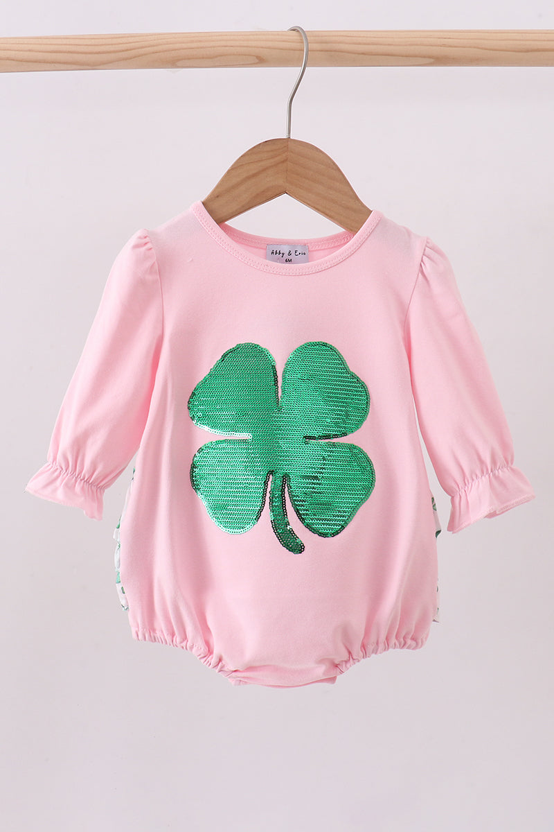 Pink clover glitter ruffle bubble - ARIA KIDS