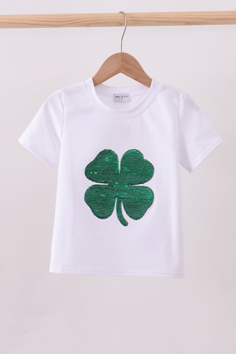 Pink clover glitter top - ARIA KIDS