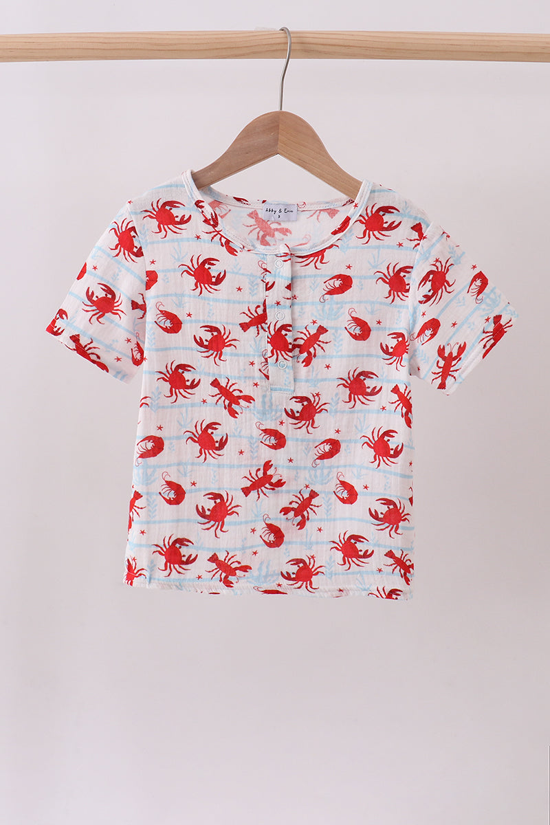 Lobster print muslin top - ARIA KIDS
