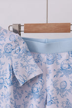 Blue bunny egg bamboo pajama shorts set - ARIA KIDS