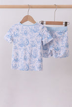 Blue bunny egg bamboo pajama shorts set - ARIA KIDS