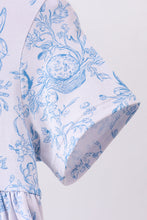 Blue bunny egg bamboo dress - ARIA KIDS