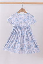 Blue bunny egg bamboo dress - ARIA KIDS