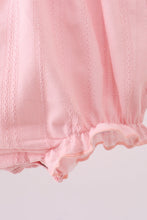 Pink cross jacquard embroidery ruffle bubble - ARIA KIDS