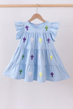 Blue cross sequin tiered dress - ARIA KIDS
