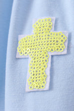 Blue cross sequin tiered dress - ARIA KIDS