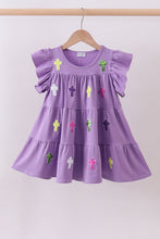 Lavender cross sequin tiered dress - ARIA KIDS