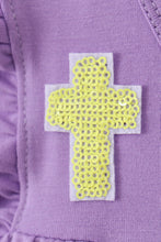 Lavender cross sequin tiered dress - ARIA KIDS