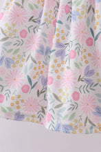 Purple floral smocked ruffle bloomer set - ARIA KIDS