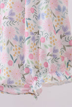 Purple floral smocked ruffle bubble - ARIA KIDS