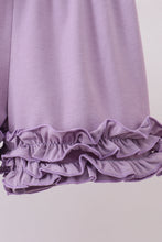 Purple floral smocked ruffle shorts set - ARIA KIDS