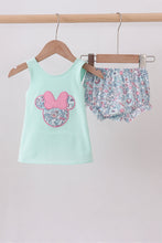Mint floral character applique bloomer set - ARIA KIDS