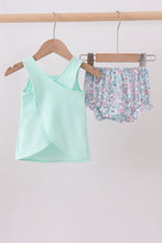Mint floral character applique bloomer set - ARIA KIDS