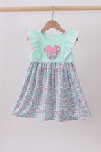 Mint floral character applique ruffle dress - ARIA KIDS