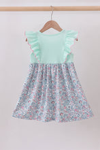 Mint floral character applique ruffle dress - ARIA KIDS