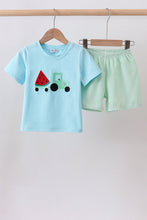Blue watermelon truck seersucker shorts set - ARIA KIDS