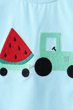 Blue watermelon truck seersucker shorts set - ARIA KIDS