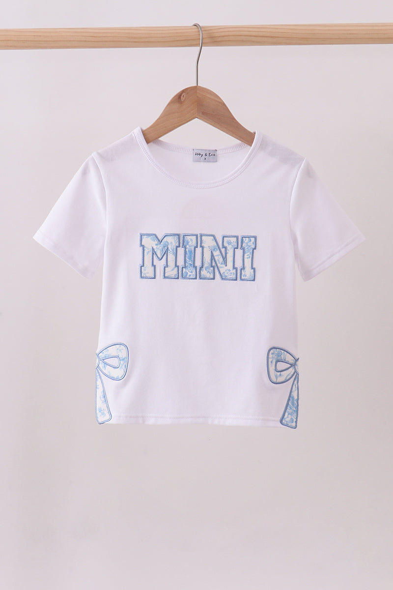 White MAMA bow applique mom&me top - ARIA KIDS