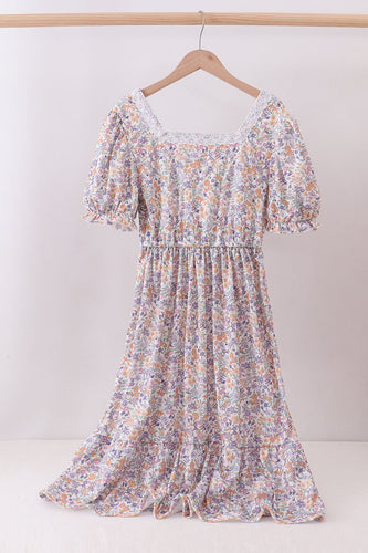 Purple floral lace women dress - ARIA KIDS