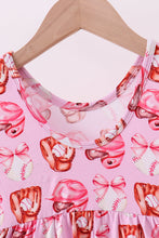 Pink bow baseball bamboo jumpsuit - ARIA KIDS