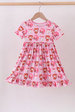 Pink bow baseball bamboo dress - ARIA KIDS