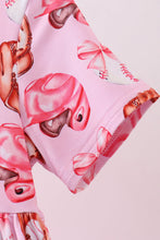 Pink bow baseball bamboo dress - ARIA KIDS