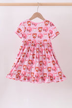Pink bow baseball bamboo dress - ARIA KIDS