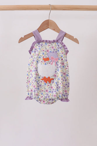 Goose Floral Appliqué Bubble - ARIA KIDS
