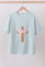 Blue bowknot cross applique top - ARIA KIDS