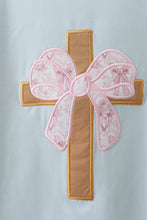 Blue bowknot cross applique top - ARIA KIDS