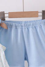 Floral bunny embroidery ruffle shorts set - ARIA KIDS