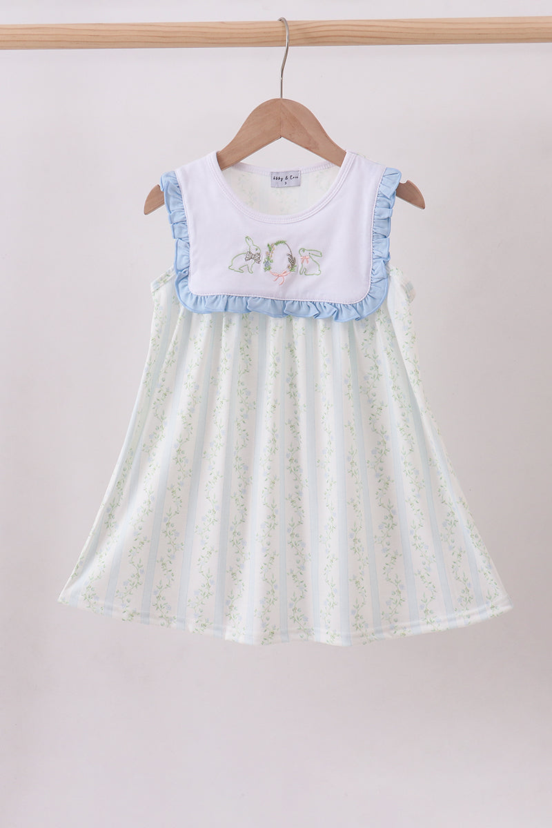 Floral bunny embroidery ruffle dress - ARIA KIDS