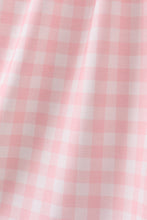 Pink character embroidery gingham dress - ARIA KIDS