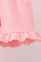 Pink character embroidery gingham bubble - ARIA KIDS