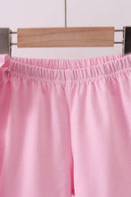 Pink big sister embroidery ruffle shorts set - ARIA KIDS