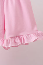 Pink big sister embroidery ruffle shorts set - ARIA KIDS