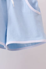 Blue brother embroidery pocket shorts set - ARIA KIDS